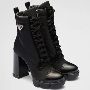 Prada Black Lace Up Boots